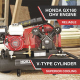 NorthStar | 459212, Portable Gas Powered Air Compressor, 8-Gal, 90PSI, GX160