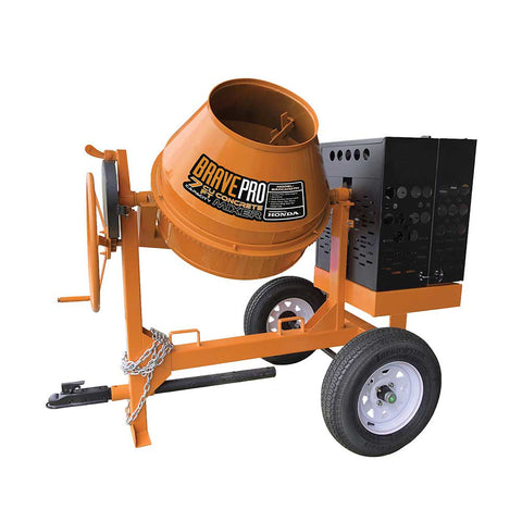 Brave | BRPCM107H, 7 Cu. Ft. Concrete Mixer, Steel Drum, Honda GX270