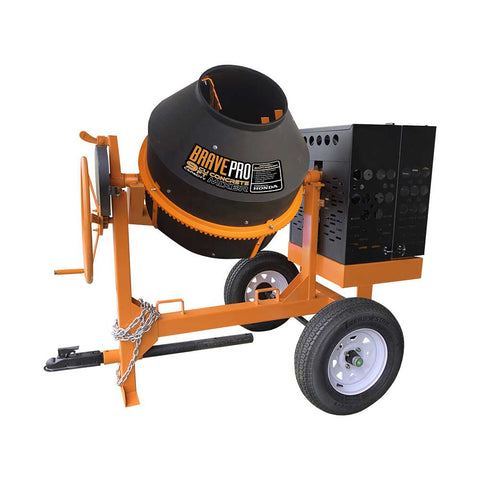 Brave | BRPCM209H, 9 Cu. Ft. Concrete Mixer, Poly Drum, Honda GX270