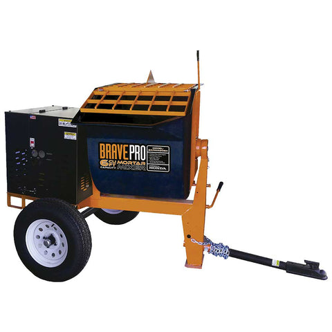 Brave | BRPMM206H, 6 Cu. Ft. Mortar Mixer, Poly Drum, Honda GX240