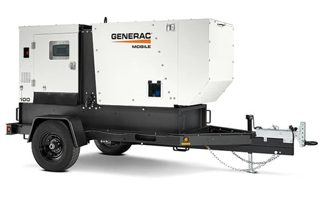 Generac | MDG100DF4-STD3, Trailer Mounted Mobile 80kw Diesel Generator, w/ John Deere Engine
