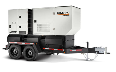 Generac | MDG175DF4, Trailer Mounted Mobile 140kw Diesel Generator, w/ John Deere Engine