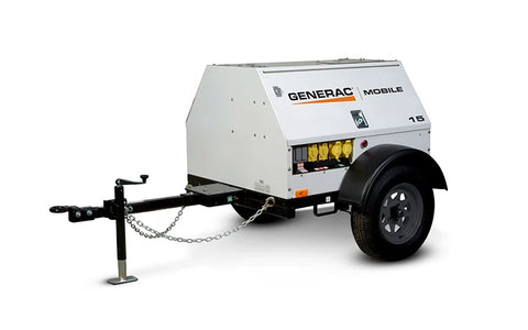 Generac | MLG15M-STD2, Trailer Mounted Mobile 14kw Diesel Generator, w/ Mitsubishi engine