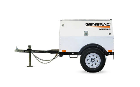 Generac | MLG8K-STD, Trailer Mounted Mobile 8kw Diesel Generator, w/ Kubota engine
