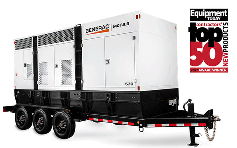 Generac | MDE570, Trailer Mounted Mobile 456kw Diesel Generator, w/ John Deere Engine