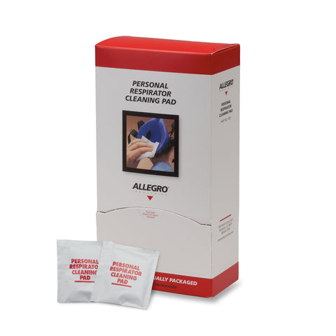 Allegro 5" x 8" Alcohol Respirator Cleaning Pads, Pack of 100 - 1001