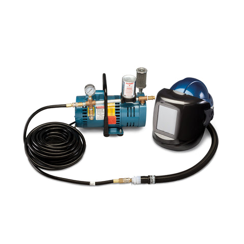 Allegro 1-Worker Supplied Air Shield with Black Welding Helmet and 50' Hose - 9249-01