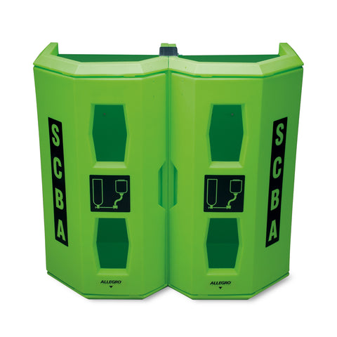 Allegro Heavy Duty Dual SCBA Wall Case, Green - 4350
