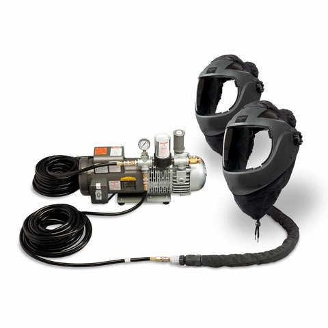 Allegro 2-Worker EZ Air Flex Grinding Air Shield SAR System with 50' Hoses - 9250-02
