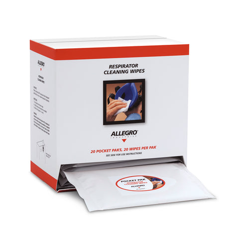 Allegro Alcohol Respirator Cleaning Wipes Pocket Pak Dispenser Box - 1001-20PPD
