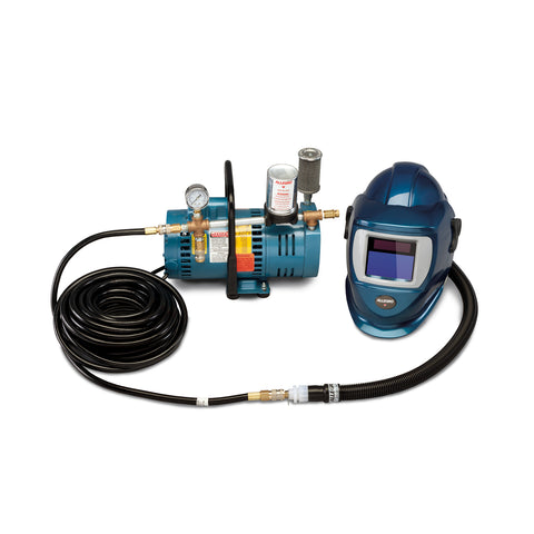 Allegro 1-Worker Supplied Air Shield with Blue Helmet and 50' Hose - 9248-01