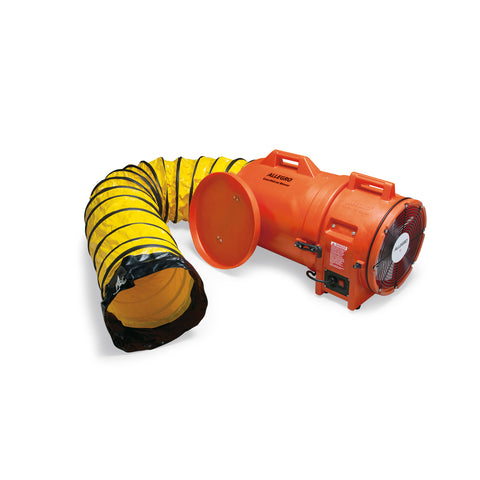 Allegro 12" Axial AC Plastic Blower with Canister and 25' Ducting 220V 50 Hz - 9543-25E