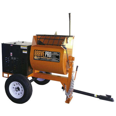 Brave | BRPMM106H, 6 Cu. Ft. Mortar Mixer, Steel Drum, Honda GX240