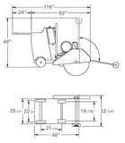 Diamond Products CC3700E Electric Walk Behind Saw 14” 30 HP, 460V - 3PH Baldor® 3-Speed - Part # 5801080A, Cat # 45113