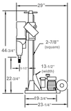 M-1 Combination - Location to drill anchor hole = 12-1/2” measured from the center of the motor spindle to the center of the anchor/ vacuum slot on base