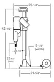 M-5 Anchor - Location to drill anchor hole = 13-1/2” measured from the center of the motor spindle to the center of the anchor slot on base