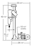 M-5 Combo - Location to drill anchor hole = 13” measured from the center of the motor spindle to the center of the anchor/vacuum slot on base