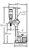 M-3 Combo - Location to drill anchor hole = 11-1/2” measured from the center of the motor spindle to the center of the anchor/vacuum slot on base