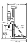 M-4 Anchor - Location to drill anchor hole = 9-3/4” (combo rig), 9-1/4” (anchor rig) Measured from the center of the motor spindle to the center of the anchor/vacuum slot on base (*Complete Anchor Rig does not have a vacuum slot on base)