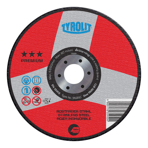 Tyrolit PREMIUM INOX Wheels for Stainless Steel & Acid-Resistant Steel-Type 27