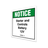 DECAL,NOTICE,START/CONTRL BATT