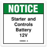 DECAL,NOTICE,START/CONTRL BATT