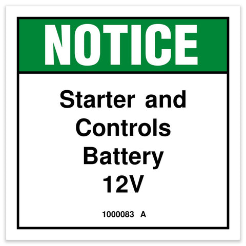 DECAL,NOTICE,START/CONTRL BATT