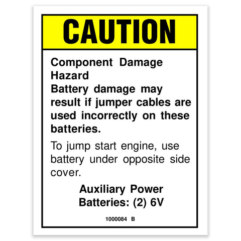 DECAL,CAUTION,AUX BATTERIES