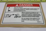 DECAL,DANGER,TIP OVER,PLAT