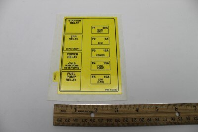 DECAL, FUSE AND RELAY TME27
