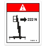 DECAL,DANGER-SIDE FORCE,222N**