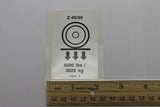 DECAL,LABEL,WHEEL LOAD Z4525
