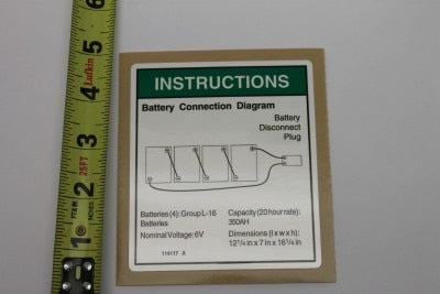 DECAL,BATT CONN DIAGRAM