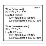 DECAL,TIRE SPECS