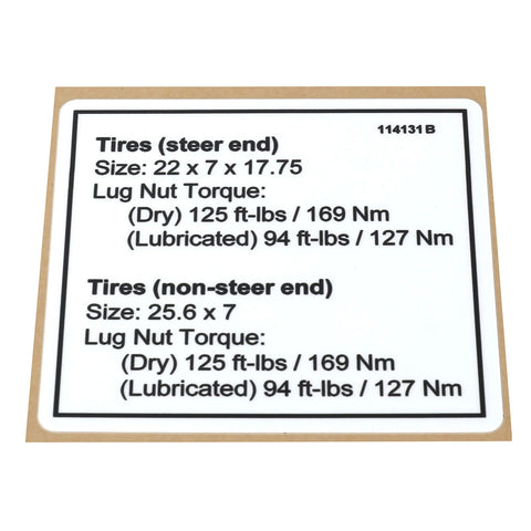 DECAL,TIRE SPECS