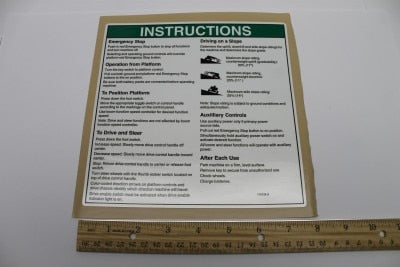 DECAL,OP INST,PLATFORM