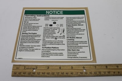 DECAL,NOTICE,OPER INST PLAT***