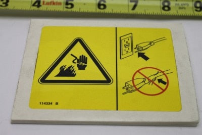 DECAL SYMBOL ELECTRIC HAZARD PLUG