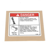 DECAL,DANGER-TIP-OVER,BATT