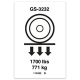 DECAL,LABEL-WHEEL LOAD,GS-3232