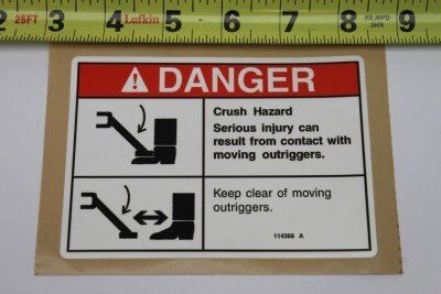 DECAL,FOOT CRUSH,OUTRIGGERS