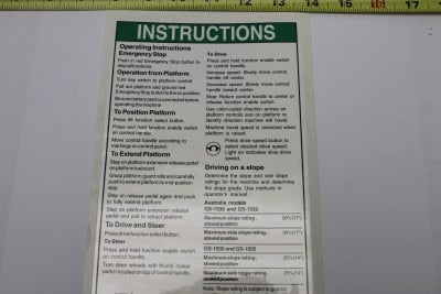 DECAL,NOTICE,OP INST-AUST,GENV
