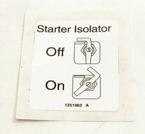 Lable - Starter Isolator