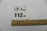 DECAL,LABEL,112 DB