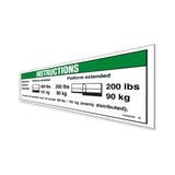 DECAL,INSTR-MAX CAP 400 LBS
