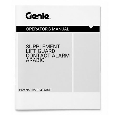 MANUAL, OM SUPPLEMENT, LIFT GUARD CONTACT ALARM,ARABIC