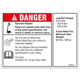 DECAL,DANGER/NOTICE,TIRESPECS,SX-125 XC
