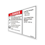 DECAL,DANGER/NOTICE,TIRESPECS,SX-125 XC
