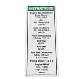 DECAL,ENGINE SPEC,DEUTZ,TD2011