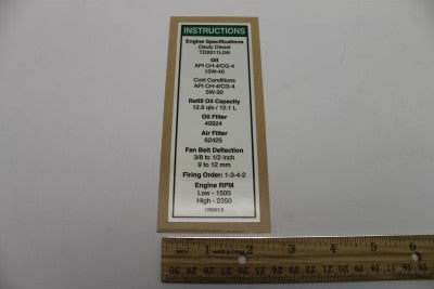 DECAL,ENGINE SPEC,DEUTZ,TD2011